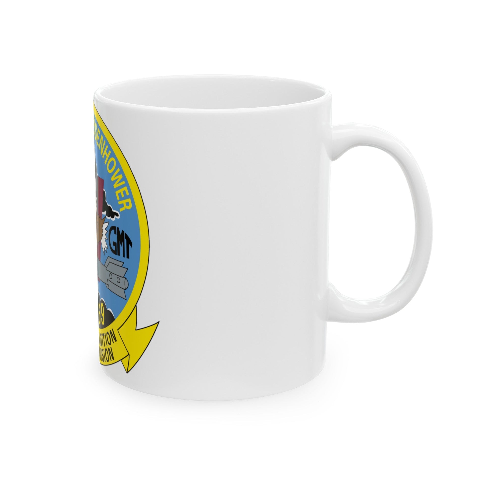 USS Dwight D Eisenhower Proud Tradition (U.S. Navy) White Coffee Mug-The Sticker Space