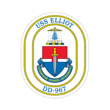 USS Elliot DD 967 (U.S. Navy) STICKER Vinyl Die-Cut Decal-2 Inch-The Sticker Space