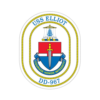 USS Elliot DD 967 (U.S. Navy) STICKER Vinyl Die-Cut Decal-4 Inch-The Sticker Space