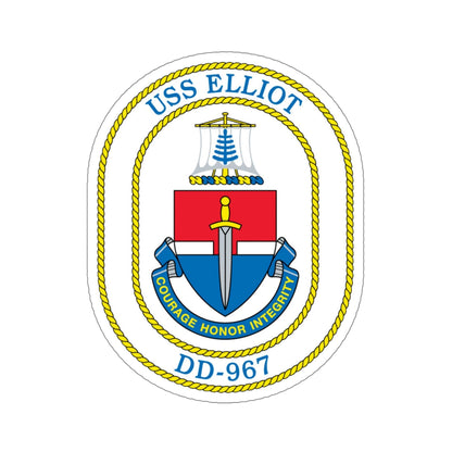 USS Elliot DD 967 (U.S. Navy) STICKER Vinyl Die-Cut Decal-5 Inch-The Sticker Space