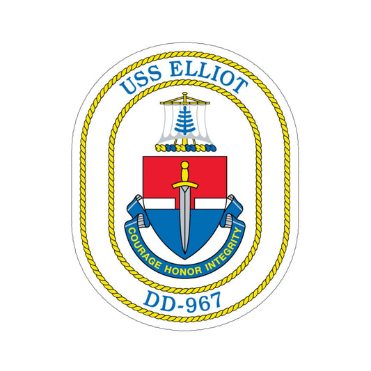 USS Elliot DD 967 (U.S. Navy) STICKER Vinyl Die-Cut Decal-6 Inch-The Sticker Space