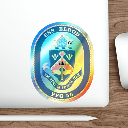 USS Elrod FFG 55 (U.S. Navy) Holographic STICKER Die-Cut Vinyl Decal-The Sticker Space