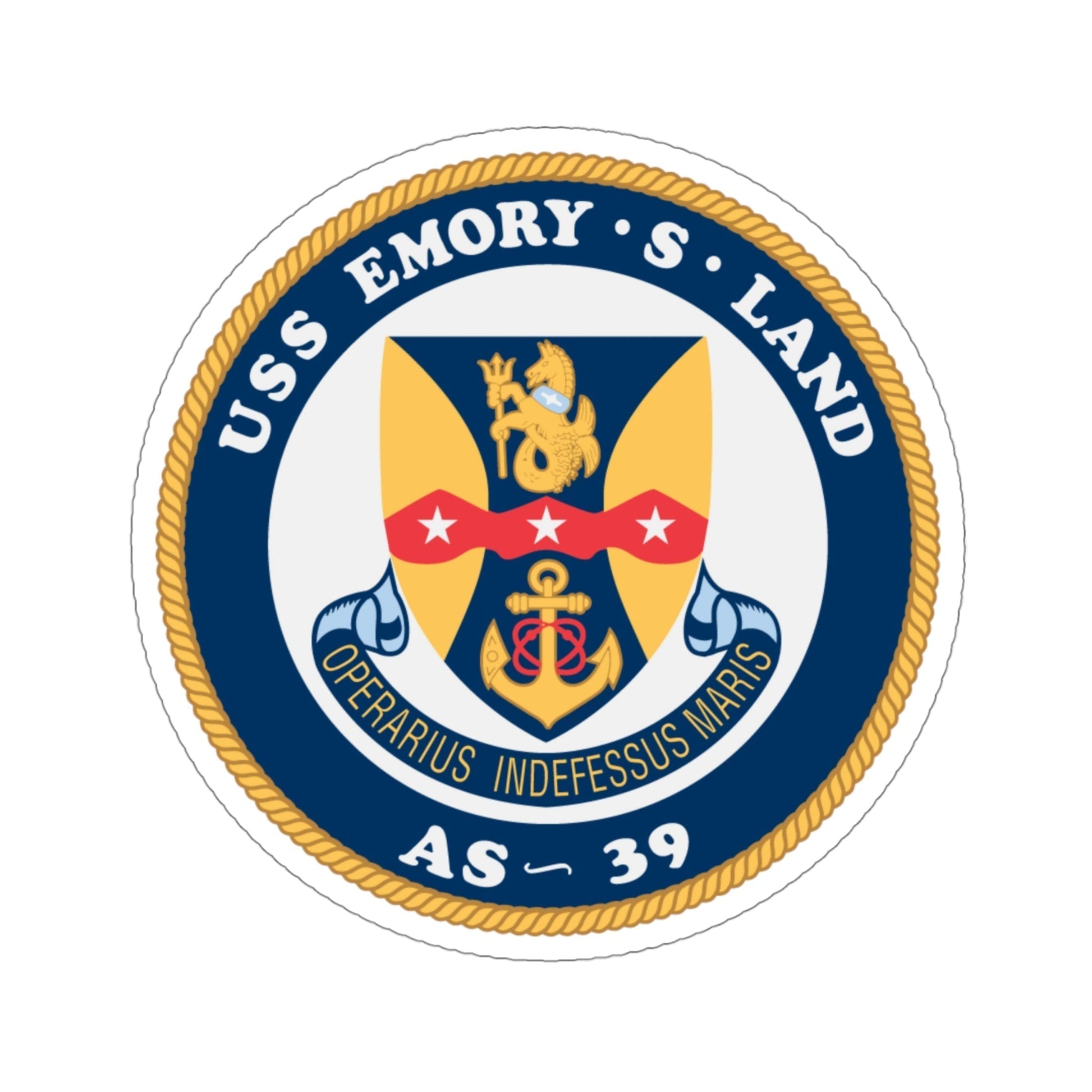 USS Emory S Land AS 39 (U.S. Navy) STICKER Vinyl Die-Cut Decal-4 Inch-The Sticker Space
