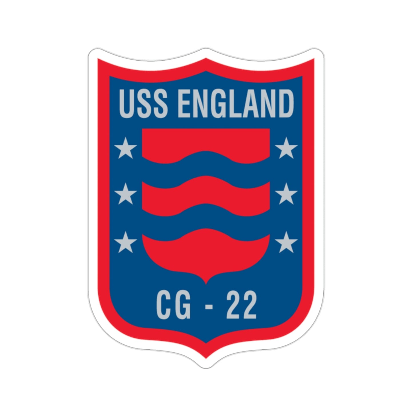 USS England CG 22 (U.S. Navy) STICKER Vinyl Die-Cut Decal-2 Inch-The Sticker Space