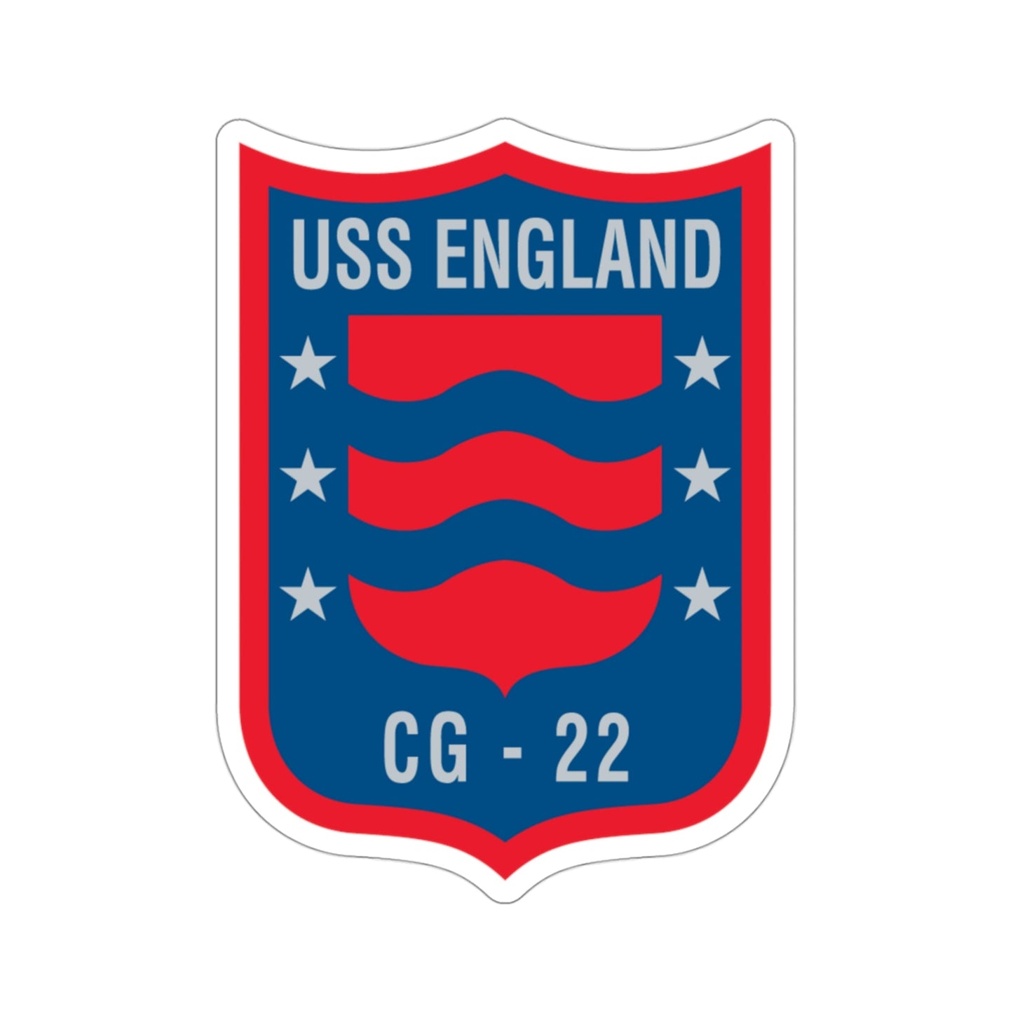 USS England CG 22 (U.S. Navy) STICKER Vinyl Die-Cut Decal-3 Inch-The Sticker Space
