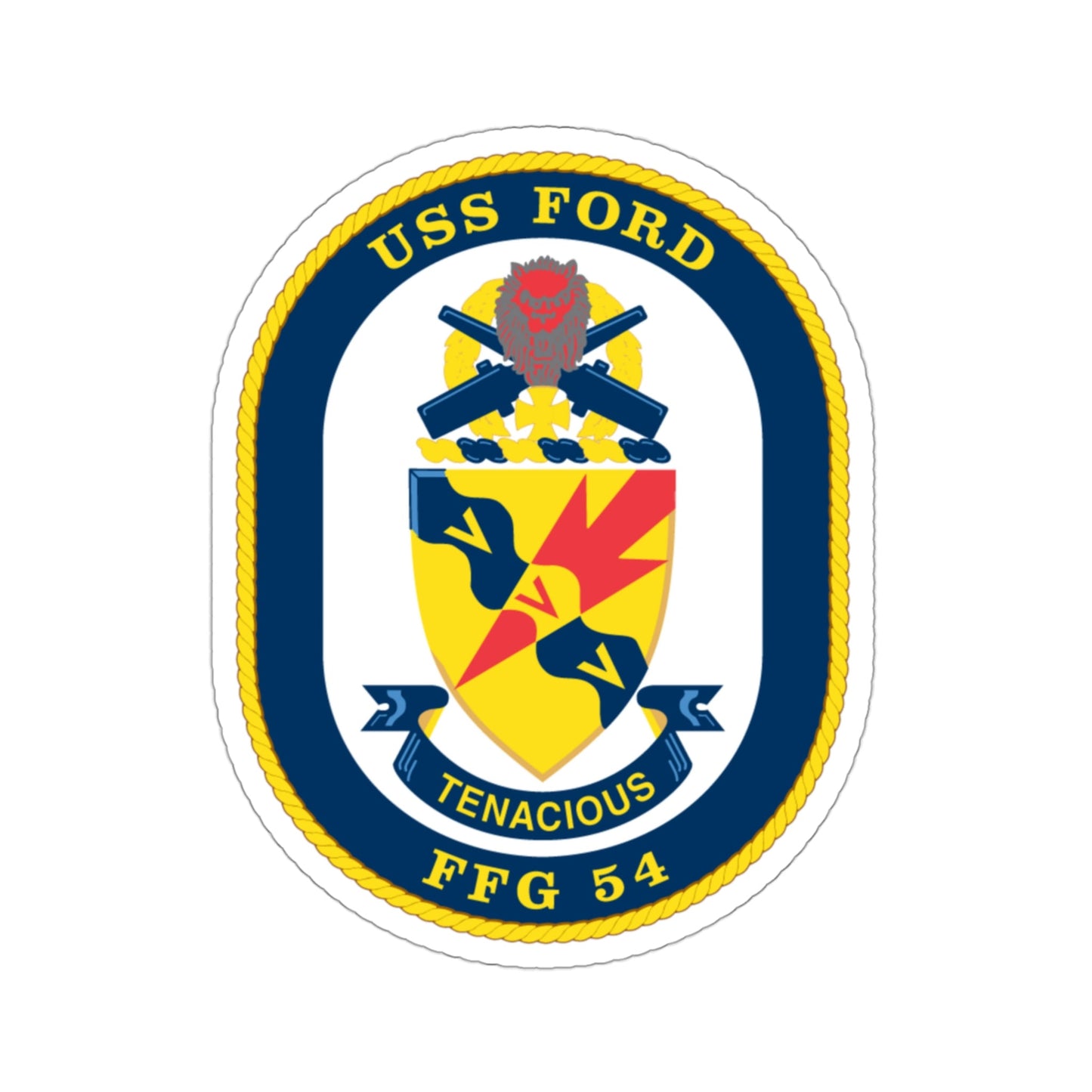 USS Ford FFG 54 (U.S. Navy) STICKER Vinyl Die-Cut Decal-3 Inch-The Sticker Space
