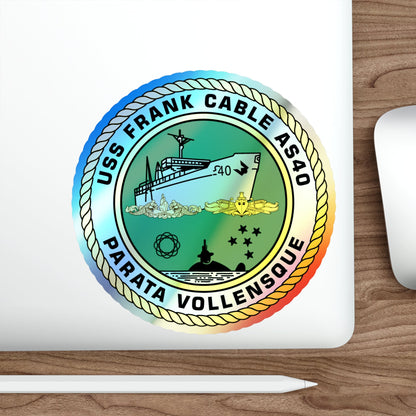 USS Frank Cable AS40 Parata Vollensque (U.S. Navy) Holographic STICKER Die-Cut Vinyl Decal-The Sticker Space