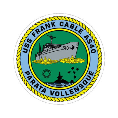 USS Frank Cable AS40 Parata Vollensque (U.S. Navy) STICKER Vinyl Die-Cut Decal-2 Inch-The Sticker Space