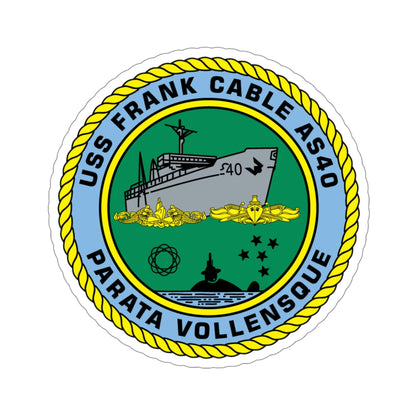 USS Frank Cable AS40 Parata Vollensque (U.S. Navy) STICKER Vinyl Die-Cut Decal-4 Inch-The Sticker Space