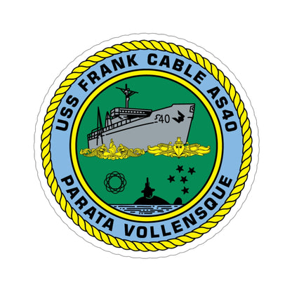 USS Frank Cable AS40 Parata Vollensque (U.S. Navy) STICKER Vinyl Die-Cut Decal-5 Inch-The Sticker Space