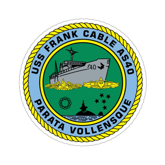 USS Frank Cable AS40 Parata Vollensque (U.S. Navy) STICKER Vinyl Die-Cut Decal-6 Inch-The Sticker Space