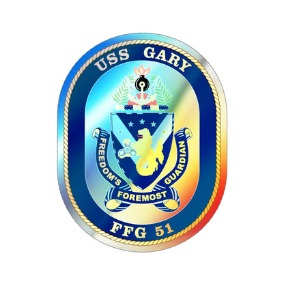 USS Gary FFG 51 (U.S. Navy) Holographic STICKER Die-Cut Vinyl Decal-5 Inch-The Sticker Space