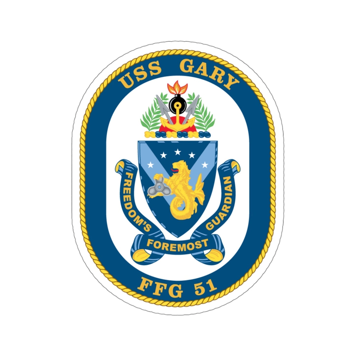 USS Gary FFG 51 (U.S. Navy) STICKER Vinyl Die-Cut Decal-4 Inch-The Sticker Space