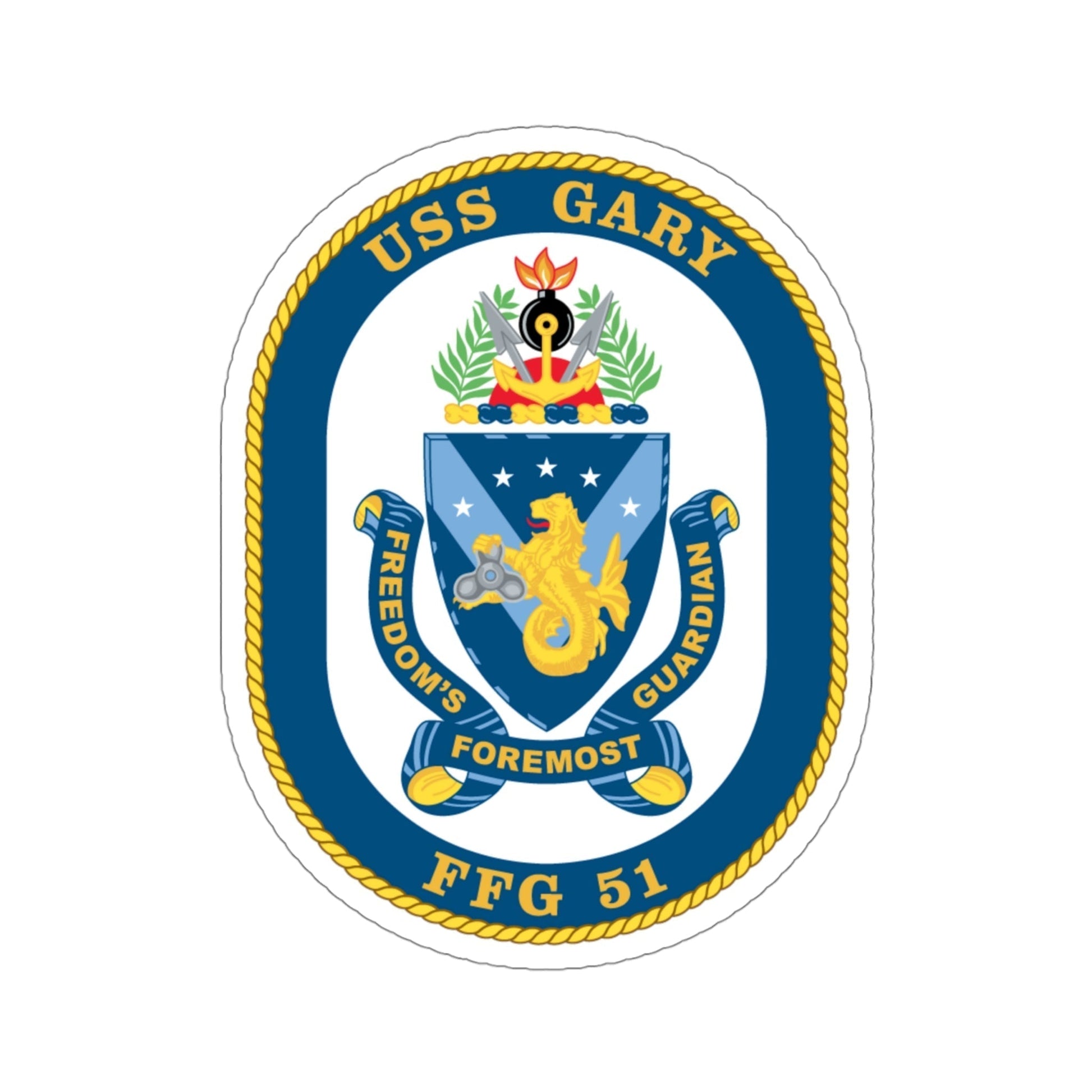 USS Gary FFG 51 (U.S. Navy) STICKER Vinyl Die-Cut Decal-4 Inch-The Sticker Space