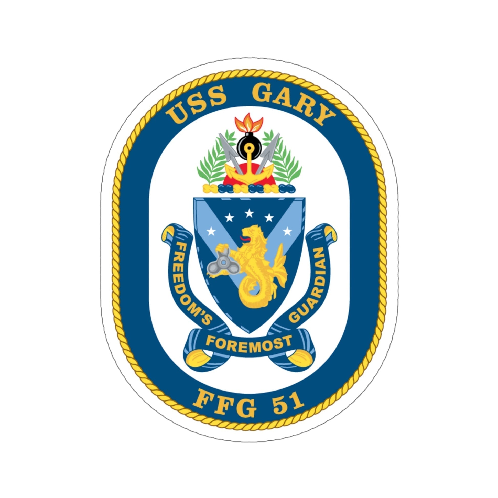 USS Gary FFG 51 (U.S. Navy) STICKER Vinyl Die-Cut Decal-5 Inch-The Sticker Space