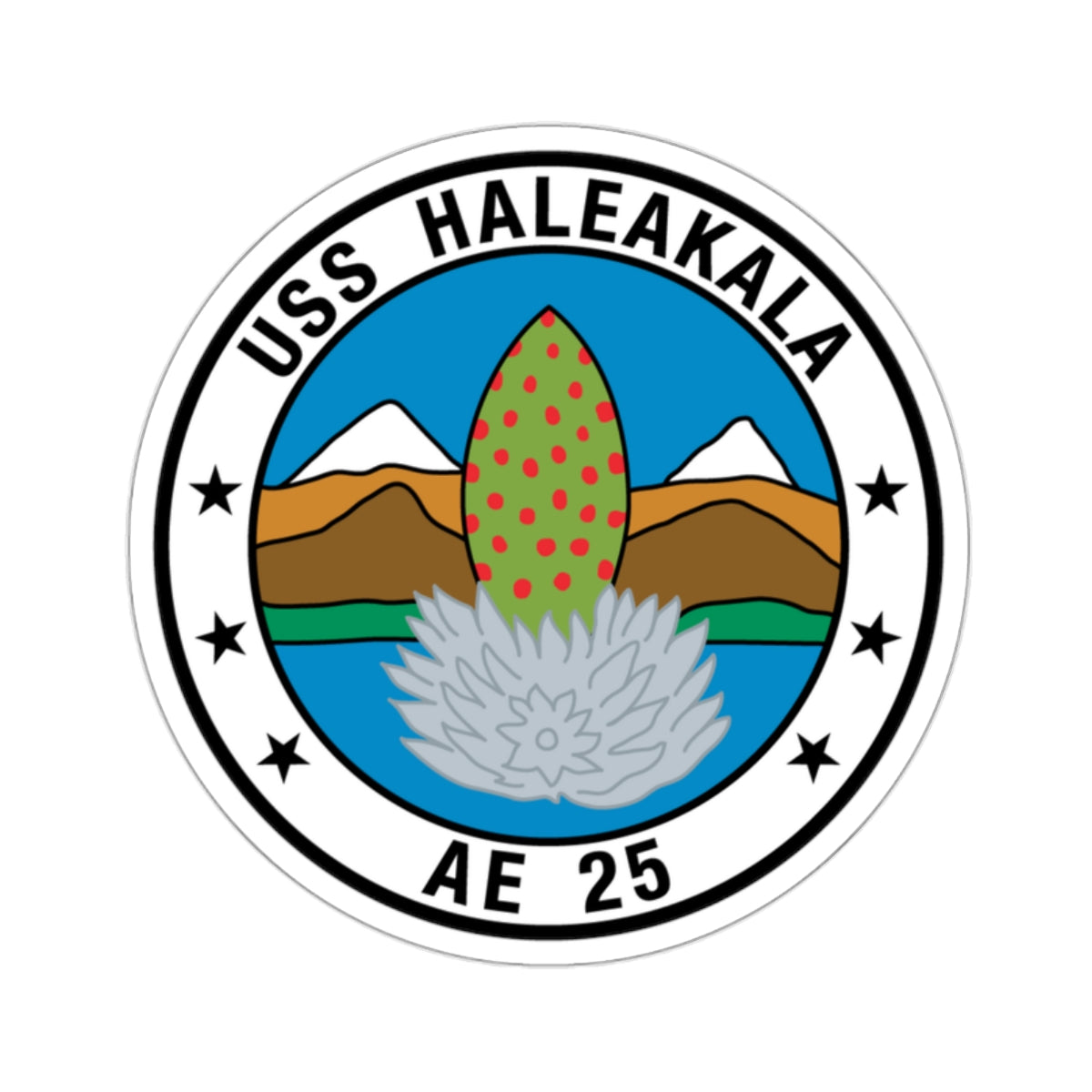 USS Haleakala AE 25 (U.S. Navy) STICKER Vinyl Die-Cut Decal-White-The Sticker Space