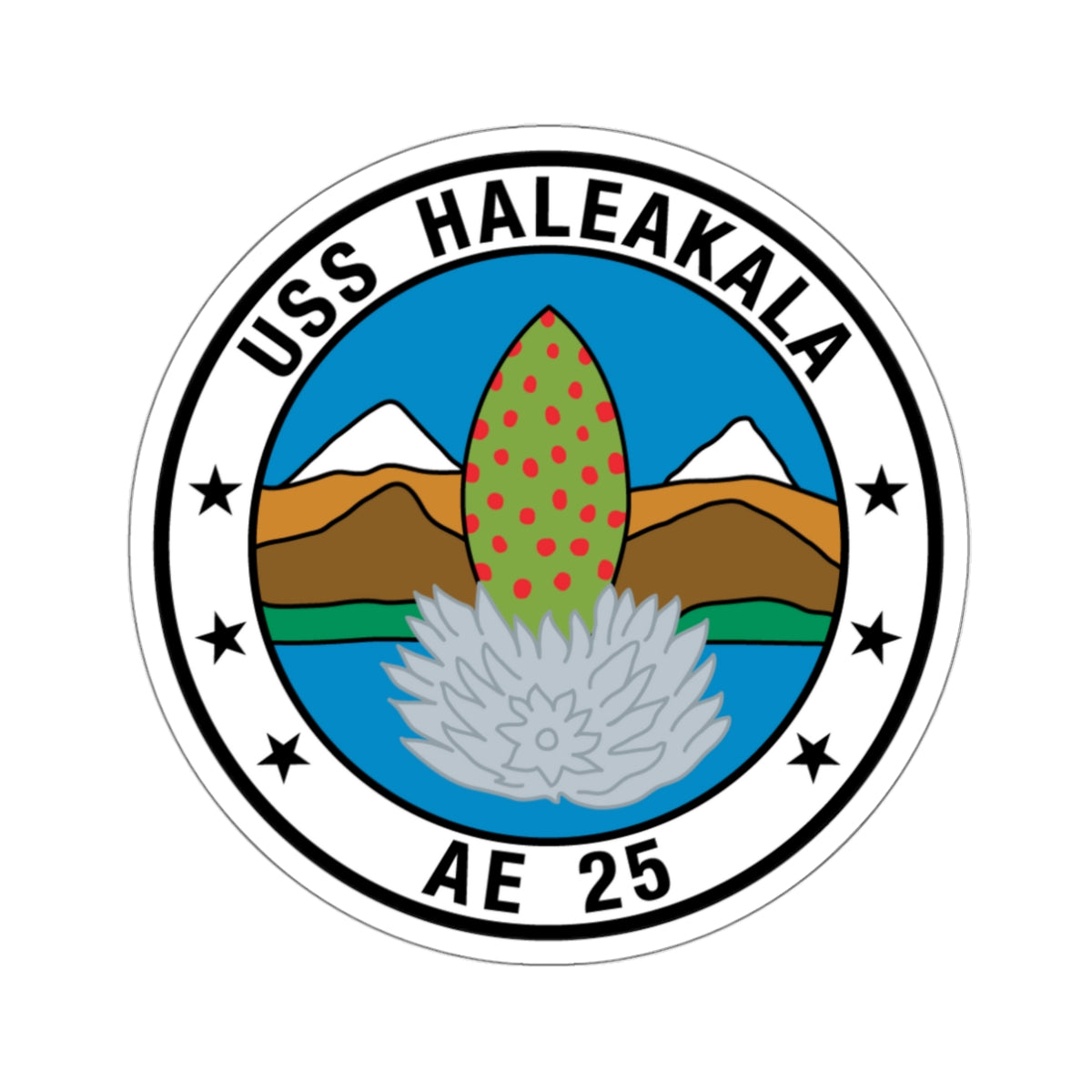 USS Haleakala AE 25 (U.S. Navy) STICKER Vinyl Die-Cut Decal-White-The Sticker Space