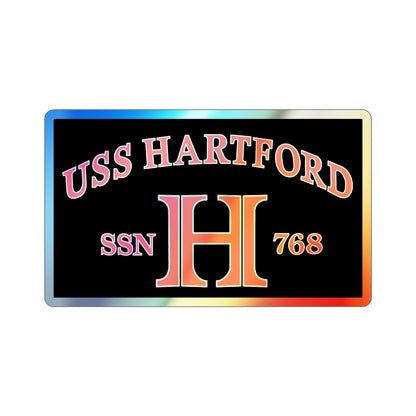 USS Hartford SSN 768 Flag (U.S. Navy) Holographic STICKER Die-Cut Vinyl Decal-2 Inch-The Sticker Space