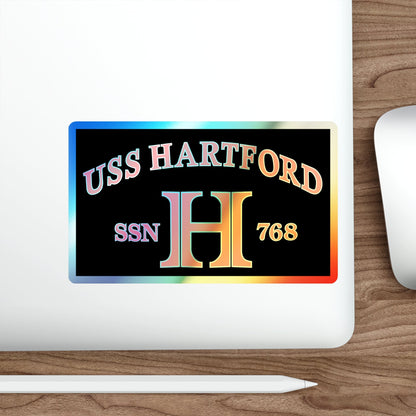 USS Hartford SSN 768 Flag (U.S. Navy) Holographic STICKER Die-Cut Vinyl Decal-The Sticker Space