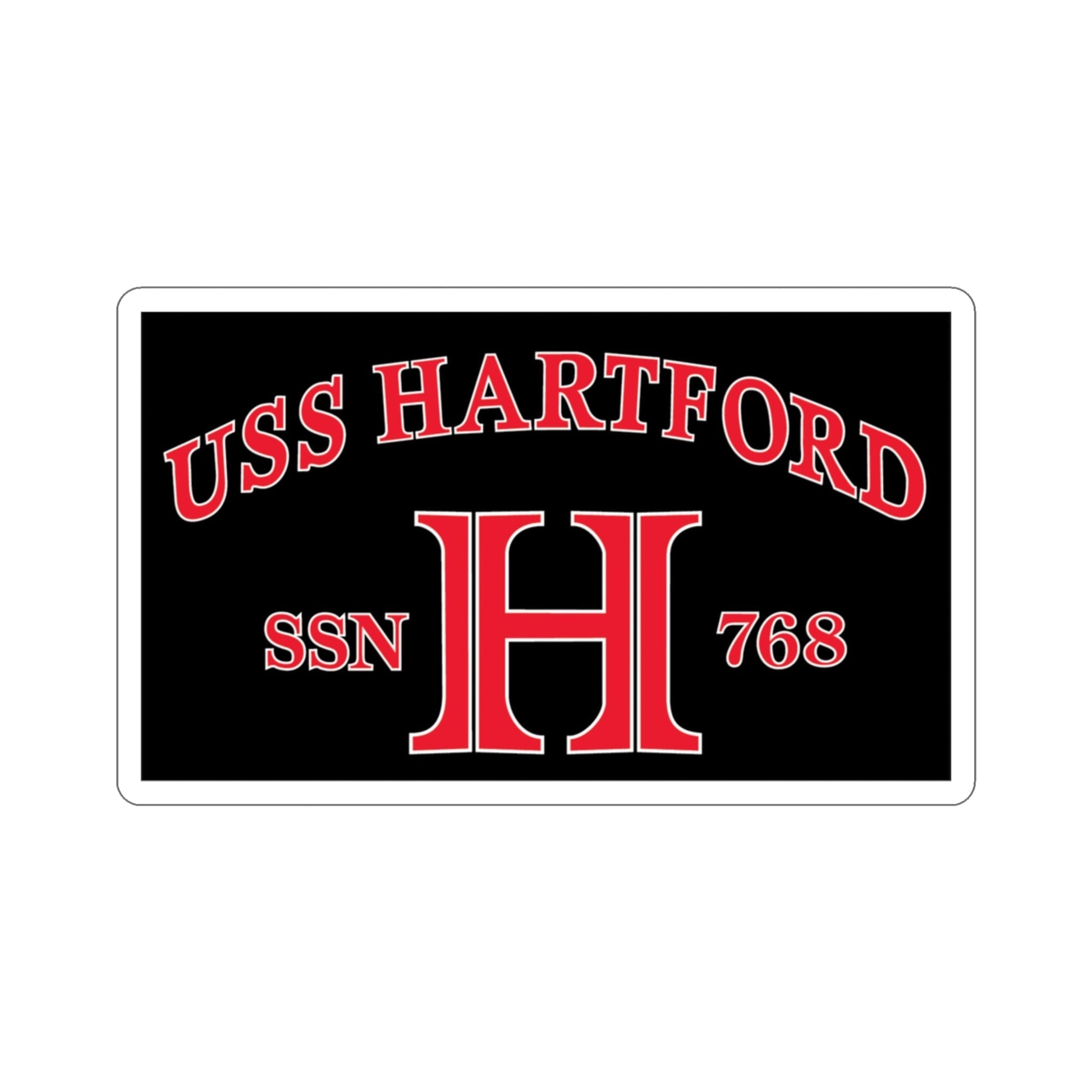 USS Hartford SSN 768 Flag (U.S. Navy) STICKER Vinyl Die-Cut Decal-3 Inch-The Sticker Space