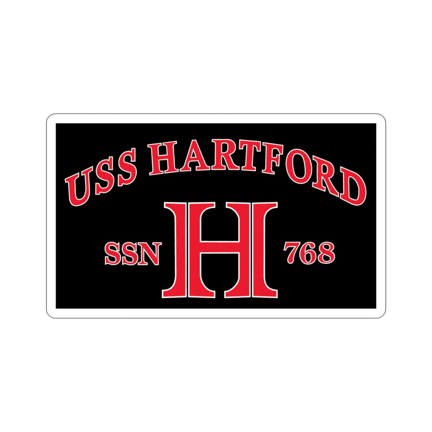 USS Hartford SSN 768 Flag (U.S. Navy) STICKER Vinyl Die-Cut Decal-4 Inch-The Sticker Space