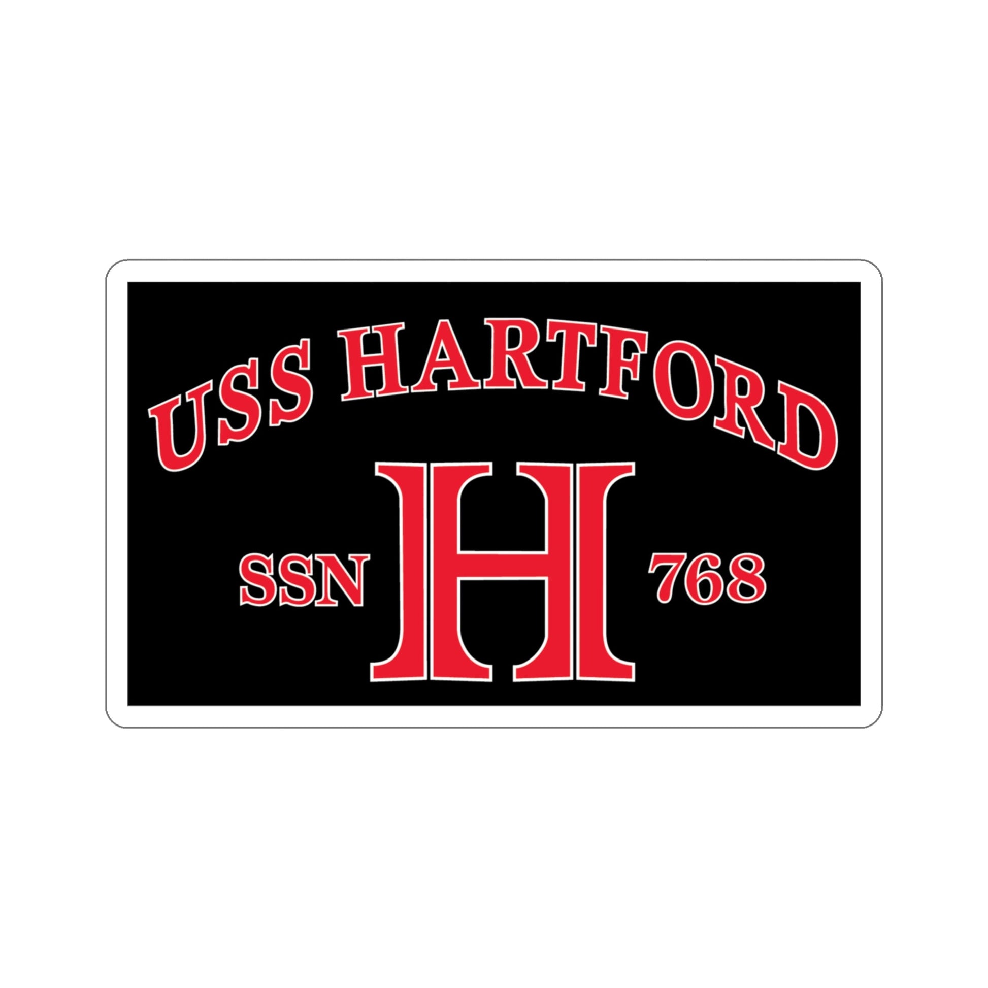 USS Hartford SSN 768 Flag (U.S. Navy) STICKER Vinyl Die-Cut Decal-4 Inch-The Sticker Space