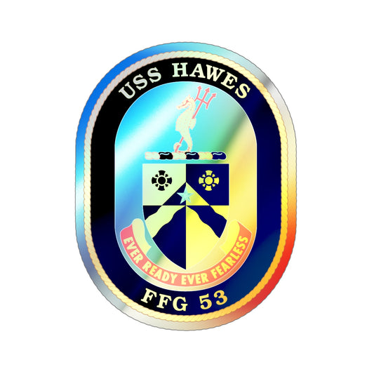 USS Hawes FFG 53 (U.S. Navy) Holographic STICKER Die-Cut Vinyl Decal-6 Inch-The Sticker Space