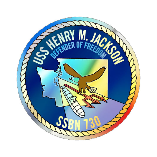 USS Henry M Jackson SSBN 730 (U.S. Navy) Holographic STICKER Die-Cut Vinyl Decal-6 Inch-The Sticker Space