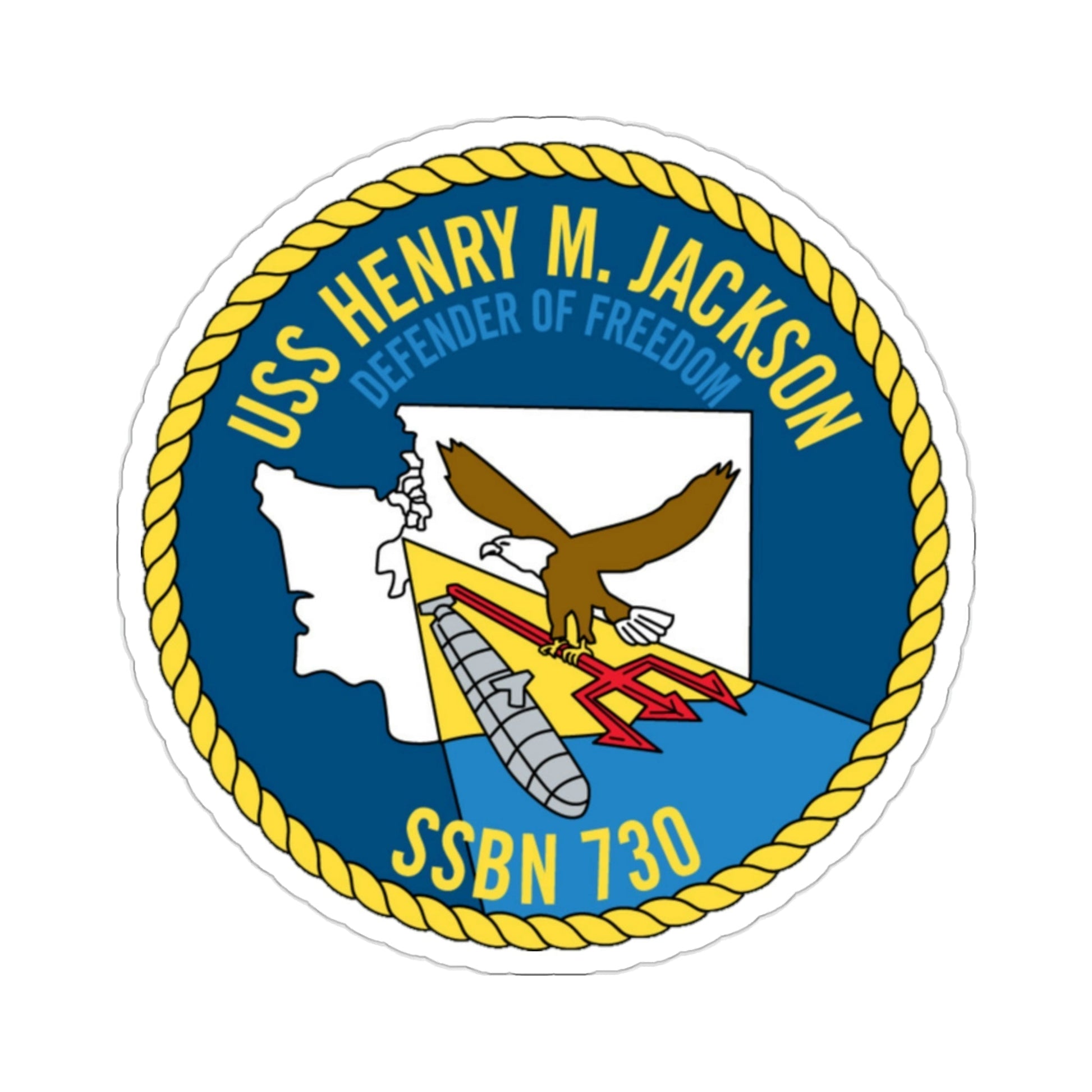 USS Henry M Jackson SSBN 730 (U.S. Navy) STICKER Vinyl Die-Cut Decal-2 Inch-The Sticker Space