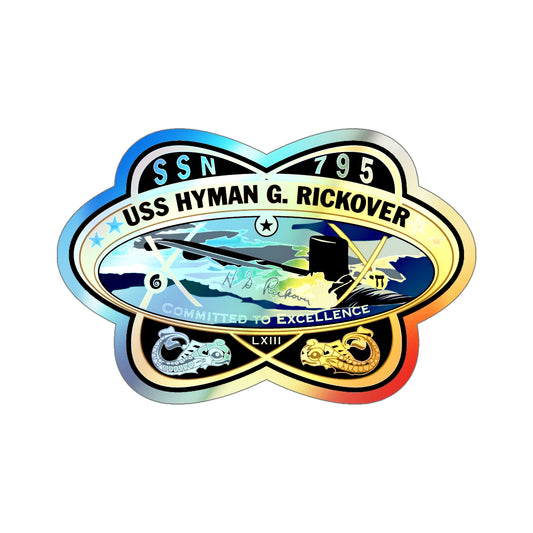 USS Hyman G Rickover SSN 795 (U.S. Navy) Holographic STICKER Die-Cut Vinyl Decal-6 Inch-The Sticker Space
