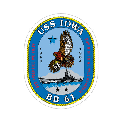 USS Iowa BB 61 (U.S. Navy) STICKER Vinyl Die-Cut Decal-2 Inch-The Sticker Space