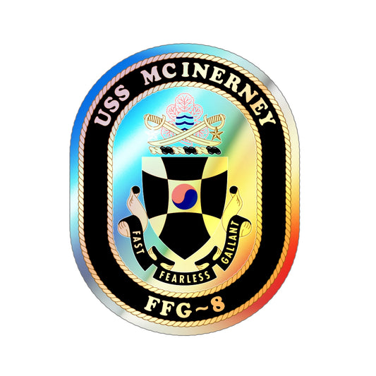USS McInerney FFG 8 (U.S. Navy) Holographic STICKER Die-Cut Vinyl Decal-6 Inch-The Sticker Space