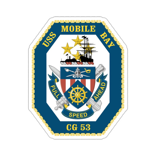 USS Mobile Bay CG 53 Crest (U.S. Navy) STICKER Vinyl Die-Cut Decal-6 Inch-The Sticker Space