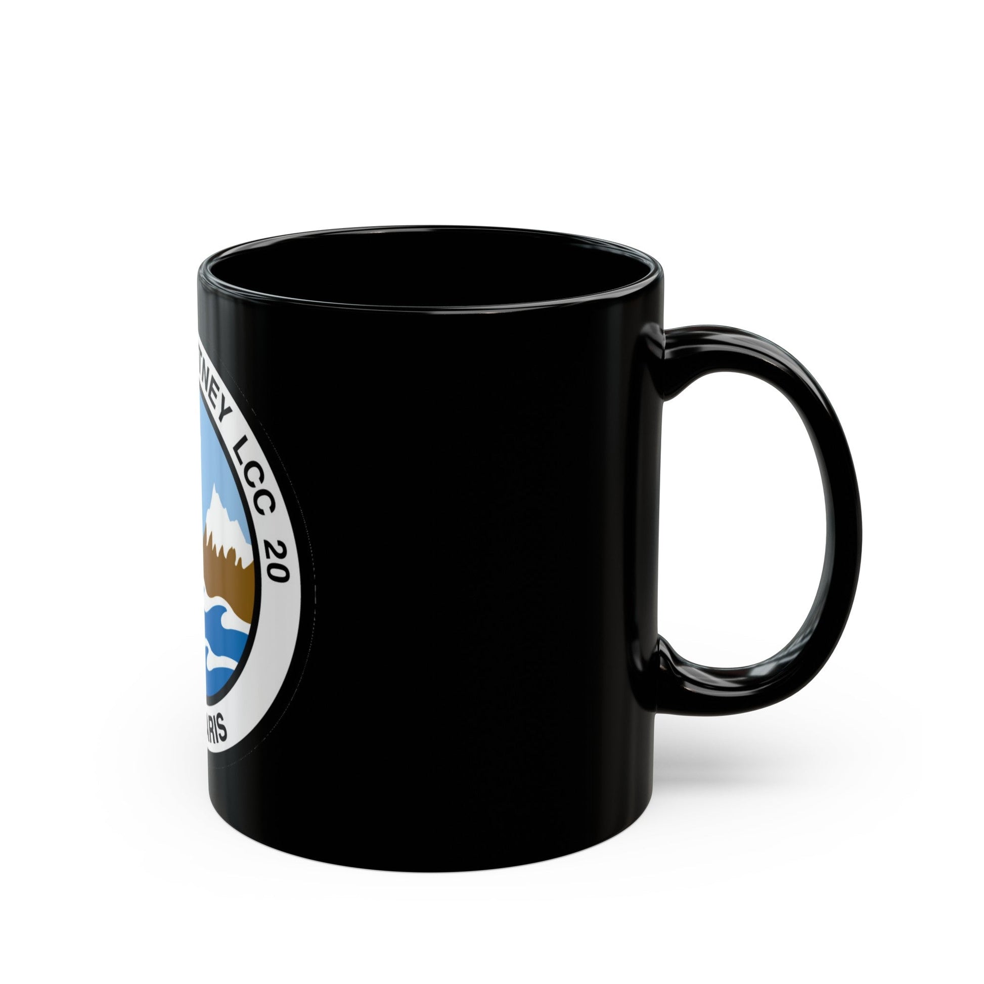 USS Mount Whitney LCC 20 Vox Maris (U.S. Navy) Black Coffee Mug-The Sticker Space