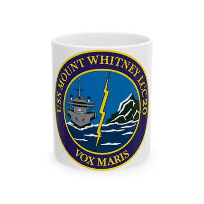 USS Mount Whitney LLC 20 VOX MARIS v2 (U.S. Navy) White Coffee Mug-11oz-The Sticker Space