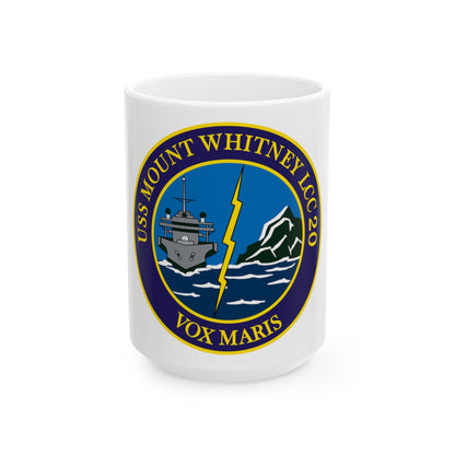 USS Mount Whitney LLC 20 VOX MARIS v2 (U.S. Navy) White Coffee Mug-15oz-The Sticker Space