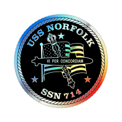 USS Norfolk SSN 714 (U.S. Navy) Holographic STICKER Die-Cut Vinyl Decal-2 Inch-The Sticker Space