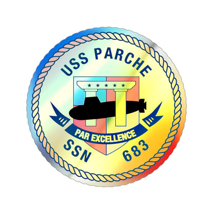 USS PArche SSN 683 (U.S. Navy) Holographic STICKER Die-Cut Vinyl Decal-3 Inch-The Sticker Space