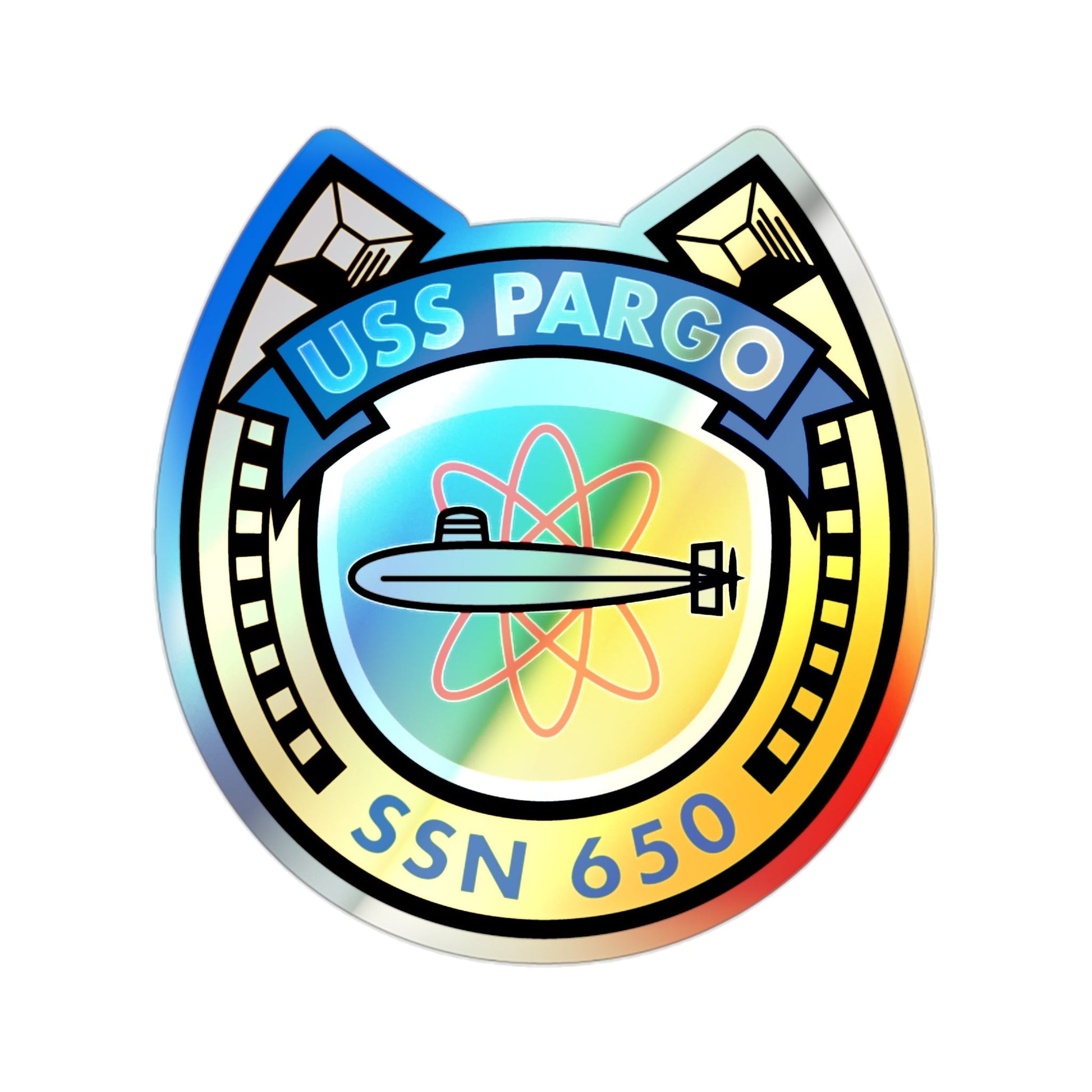 USS Pargo SSN 650 (U.S. Navy) Holographic STICKER Die-Cut Vinyl Decal-2 Inch-The Sticker Space