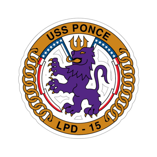 USS Ponce LPD 15 (U.S. Navy) STICKER Vinyl Die-Cut Decal-6 Inch-The Sticker Space