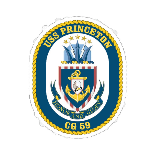 USS Princeton CG 59 Crest (U.S. Navy) STICKER Vinyl Die-Cut Decal-6 Inch-The Sticker Space