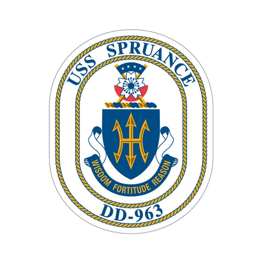 USS Spruance DD 963 (U.S. Navy) STICKER Vinyl Die-Cut Decal-6 Inch-The Sticker Space