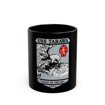 USS Tarawa Eagle Of The Sea LHA 1 BIN 1224 (U.S. Navy) Black Coffee Mug-11oz-The Sticker Space