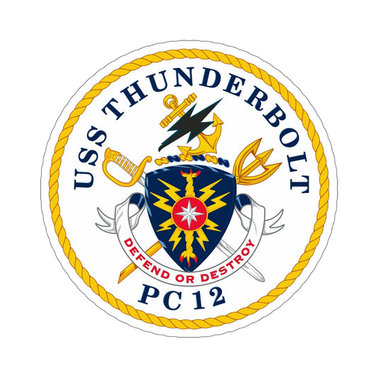 USS Thunderbolt PC 12 (U.S. Navy) STICKER Vinyl Die-Cut Decal-6 Inch-The Sticker Space