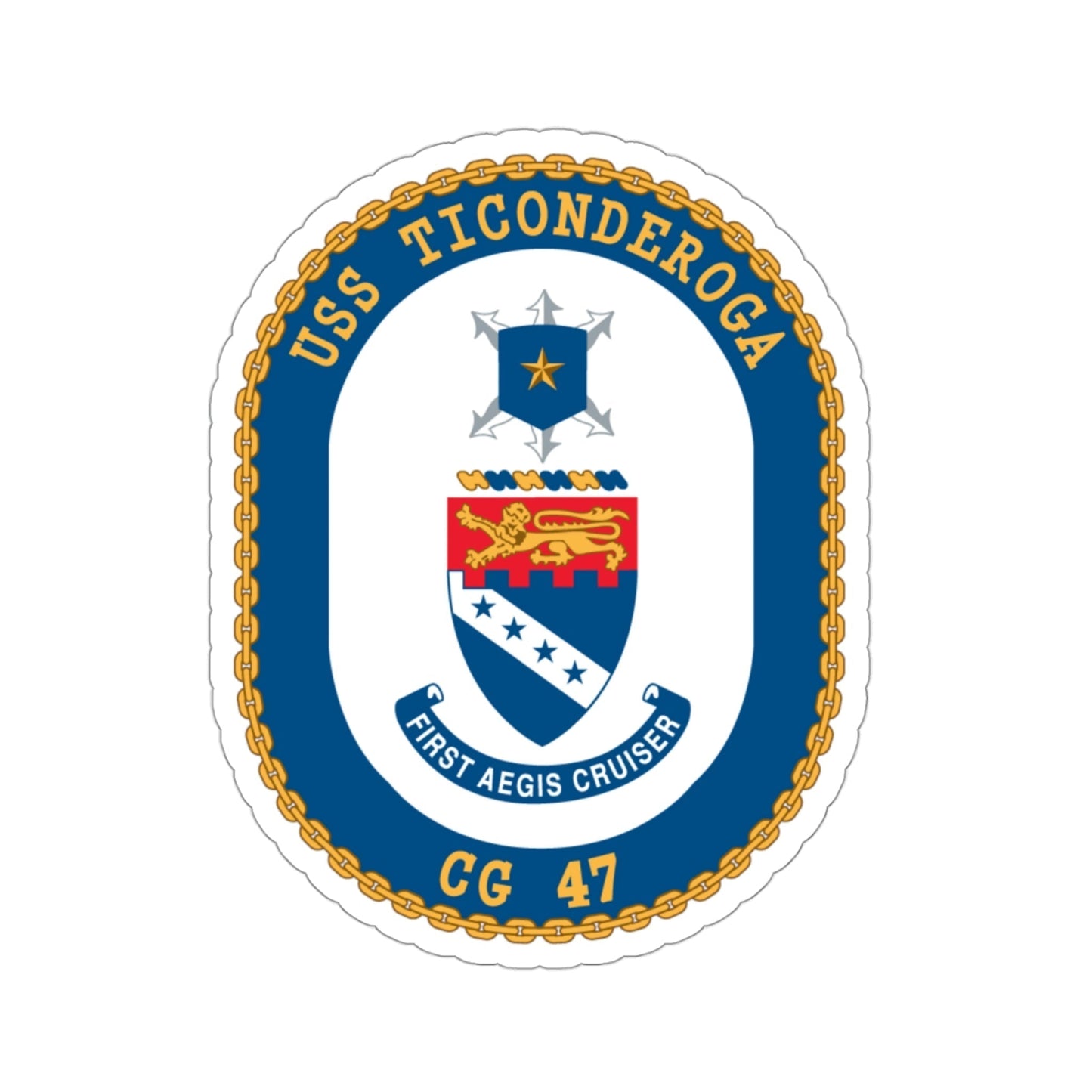 USS Ticonderoga (U.S. Navy) STICKER Vinyl Die-Cut Decal-3 Inch-The Sticker Space