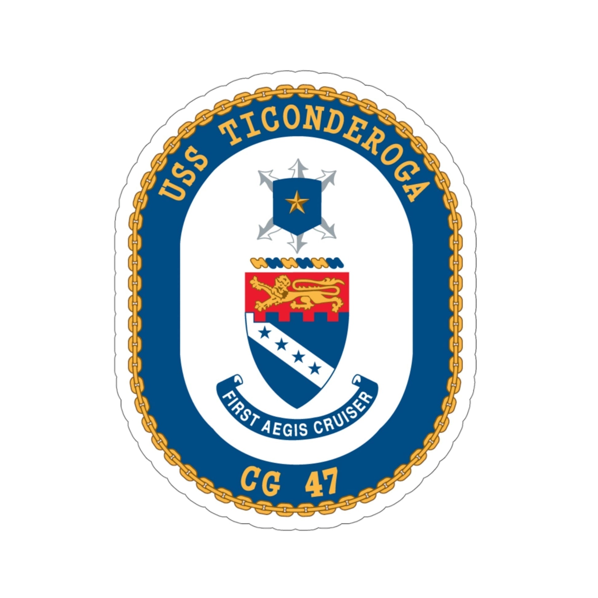 USS Ticonderoga (U.S. Navy) STICKER Vinyl Die-Cut Decal-4 Inch-The Sticker Space
