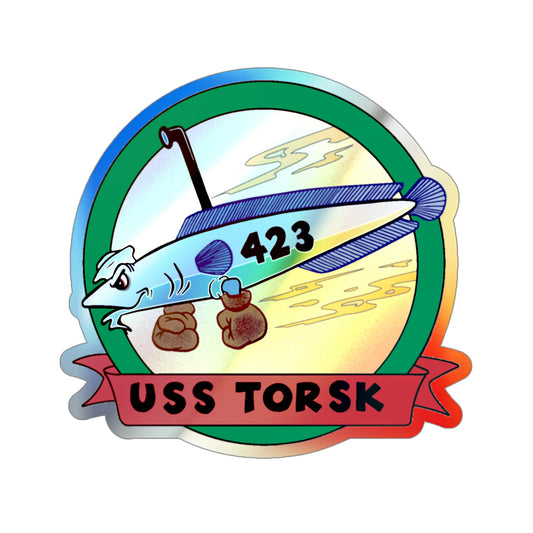 USS TORSK SS 423 (U.S. Navy) Holographic STICKER Die-Cut Vinyl Decal-6 Inch-The Sticker Space