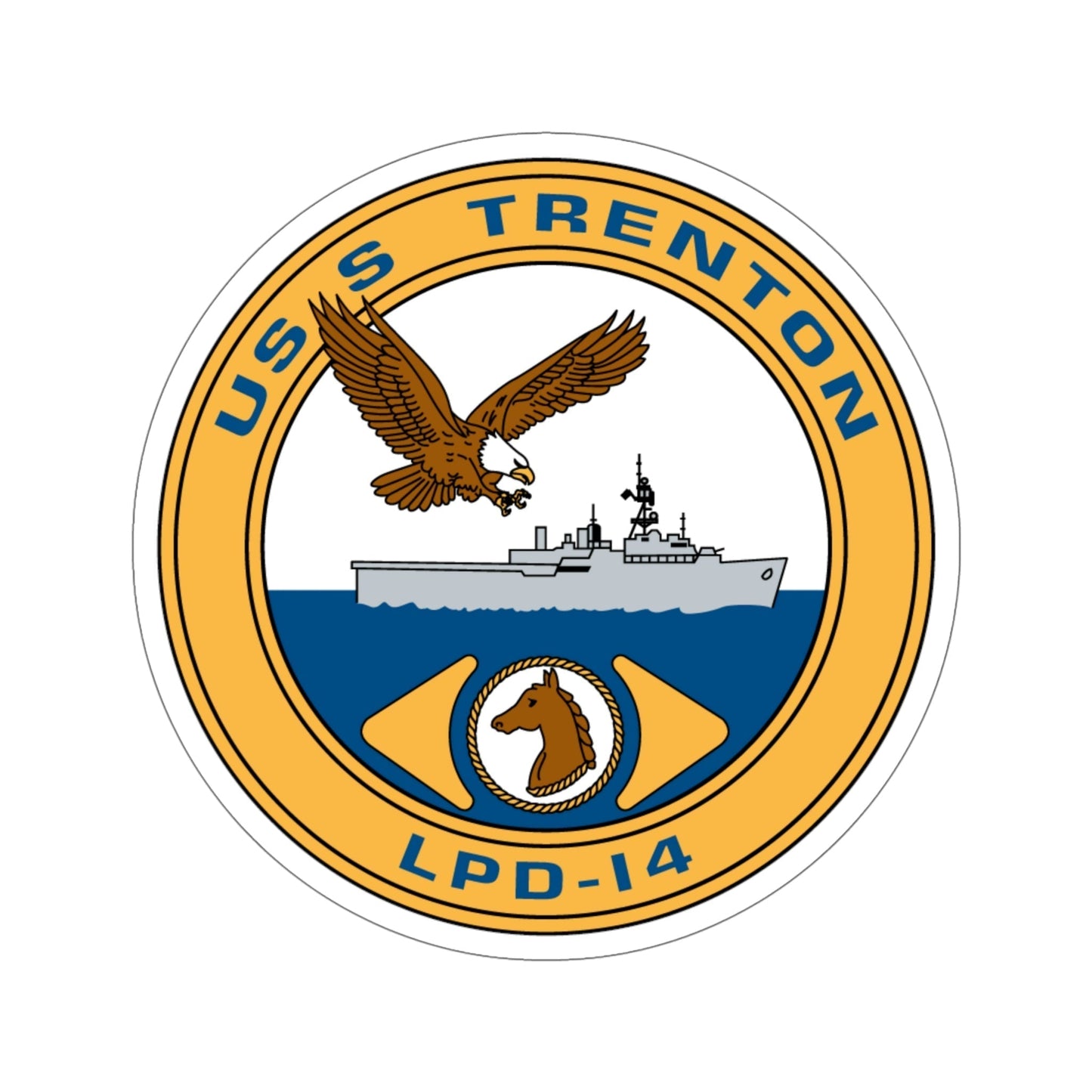 USS Trenton LPD 14 (U.S. Navy) STICKER Vinyl Die-Cut Decal-6 Inch-The Sticker Space