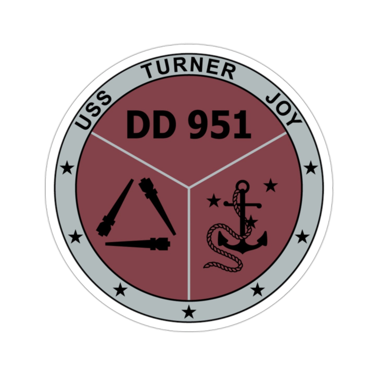 USS Turner Joy DD951 (U.S. Navy) STICKER Vinyl Die-Cut Decal-2 Inch-The Sticker Space