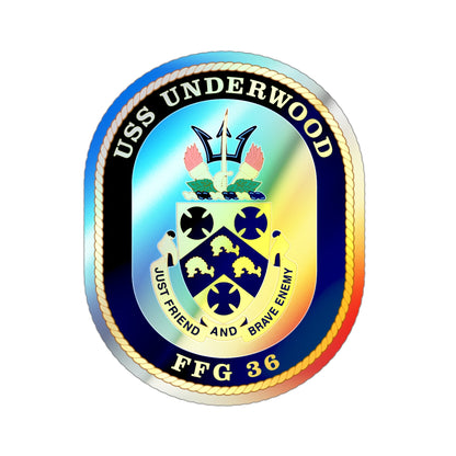 USS Underwood FFG 36 v2 (U.S. Navy) Holographic STICKER Die-Cut Vinyl Decal-3 Inch-The Sticker Space
